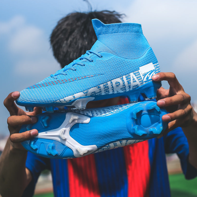 Mens Professional High Top Soccer Cleats AG Spikes Training Football Boots for Youth and Adults
