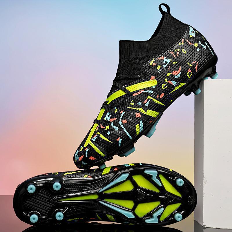 High Top Camo Soccer Cleats for Men and Women AG Turf Professional Training Shoes