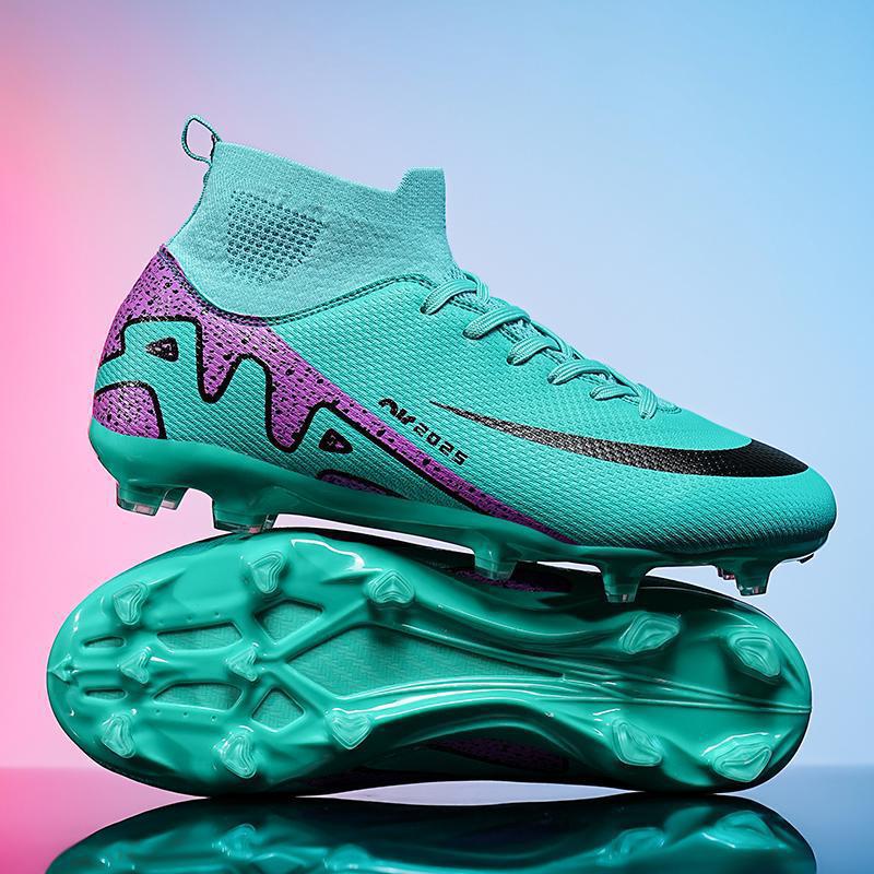 Men Pro Performance FG MG Soccer Cleats High Top Athletic Football Boots