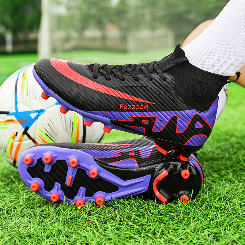 Professional High Top Soccer Cleats AG Turf Training Shoes for Youth and Adults