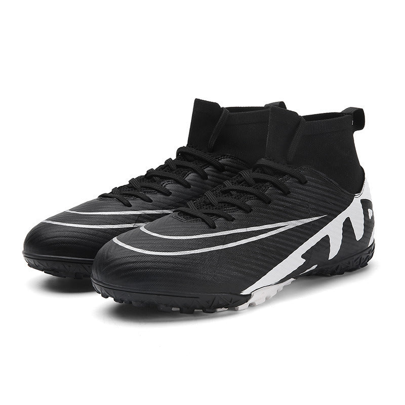 High Top Soccer Cleats AG Long Spikes Turf Cleats Youth Professional Training Athletic Shoes