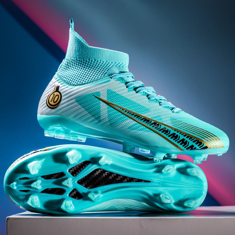 Professional High Top Soccer Cleats Men's & Youth Athletic Football Boots Non-Slip Dynamic Fit Ankle Support Cleats for Firm Ground AG FG Turf TF Soccer Shoes