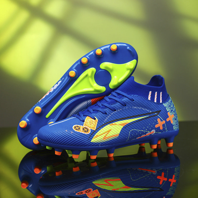 Professional High-Top Soccer Cleats for Men & Youth | AG/TF Hybrid Training Football Boots | Professional Anti-Slip Competition Soccer Shoes
