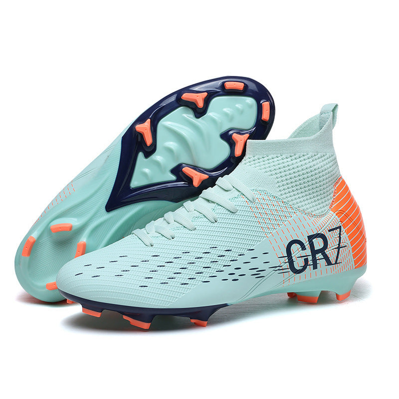 Professional Elite High-Top Soccer Cleats - Breathable Flyknit Athletic Football Boots with Anti-Slip Traction