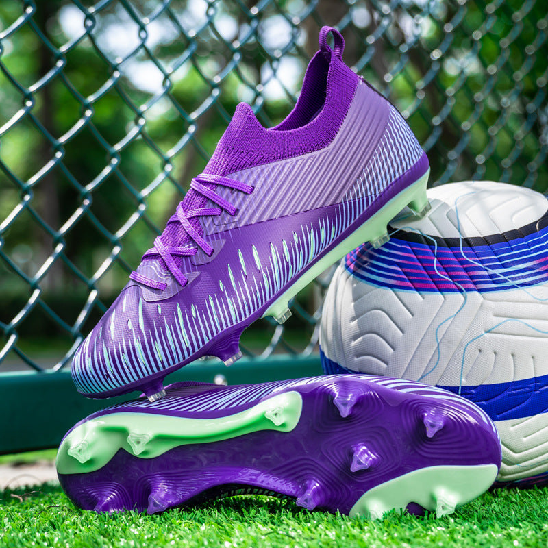 Professional High Top Soccer Cleats Men Women Youth Football Training Shoes Long Spikes Athletic Footwear for Natural and Artificial Grass