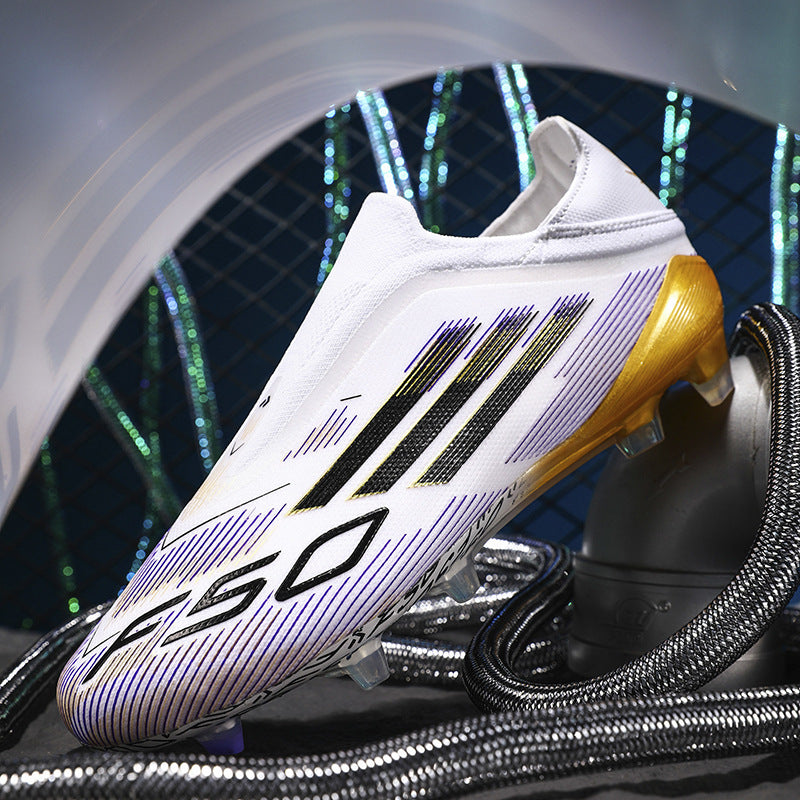 Men Soccer Cleats Professional AG Long Spikes TF Turf Training Football Shoes