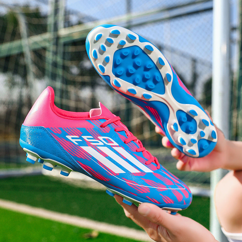 F50 Men Youth Professional Soccer Cleats Breathable Outdoor Training Football Shoes for Turf and Firm Ground
