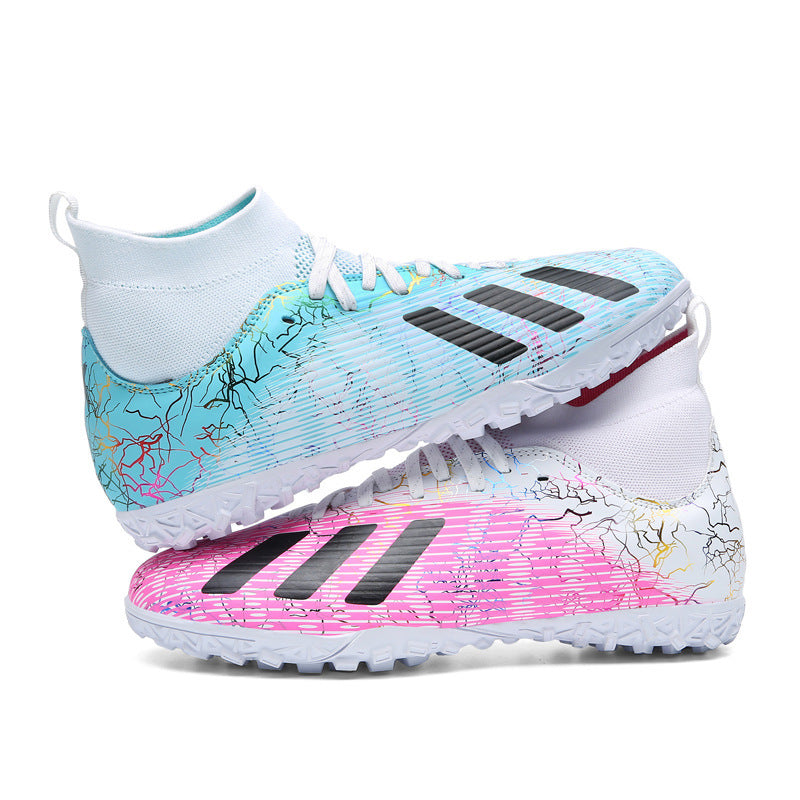 Elite High Top Soccer Cleats Professional Lace Up Football Boots Men Youth Athletic Ankle Support Firm Ground FG Turf TF Training Sneakers