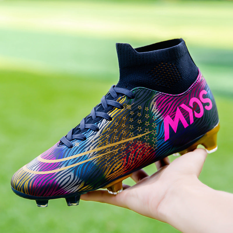 High Top Professional Soccer Cleats for Kids and Adults AG TF Turf Training Football Shoes