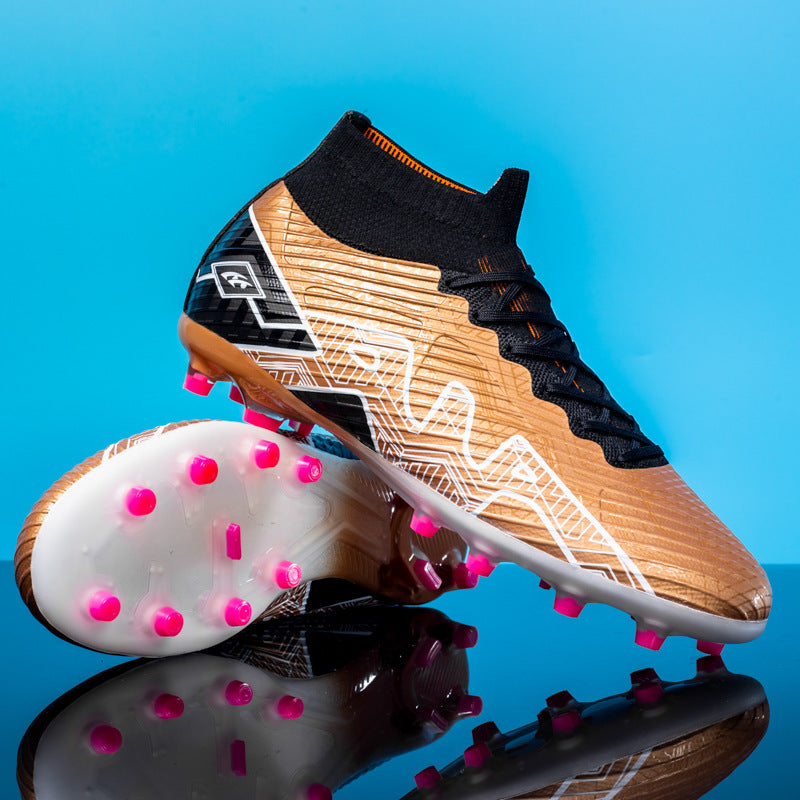 Men Professional High Top Soccer Cleats Anti Slip Soccer Shoes Outdoor Training Football Boots