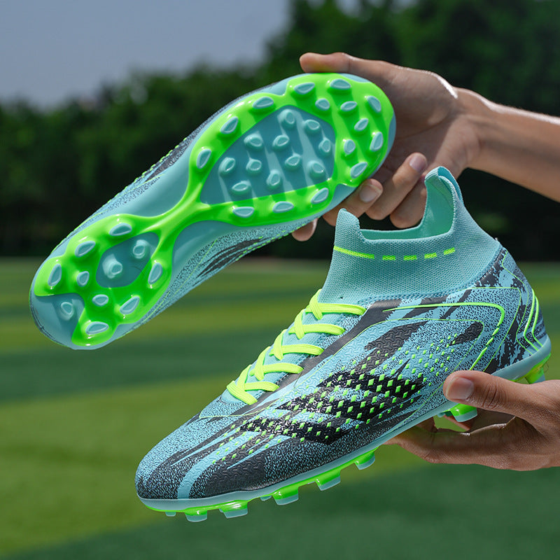 Elite Multi Ground Soccer Cleats for Men and Youth High Top Football Boots with Ankle Support Professional Athletic Training Sneakers for Firm Ground Turf