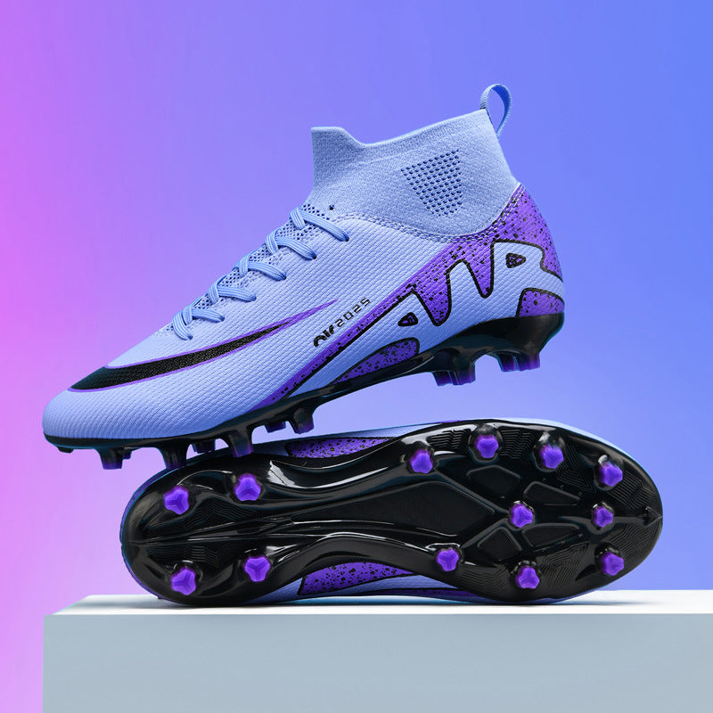 Elite Speed Kids Soccer Shoes Breathable Fabric Upper Junior Football Cleats with Anti Slip Rubber Sole for Artificial Grass and Hard Ground